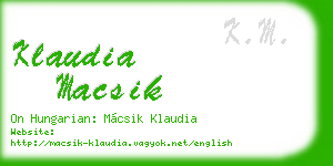 klaudia macsik business card