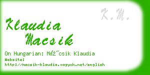klaudia macsik business card
